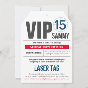 VIP LASER-MÄRKRNS röda inbjudan
