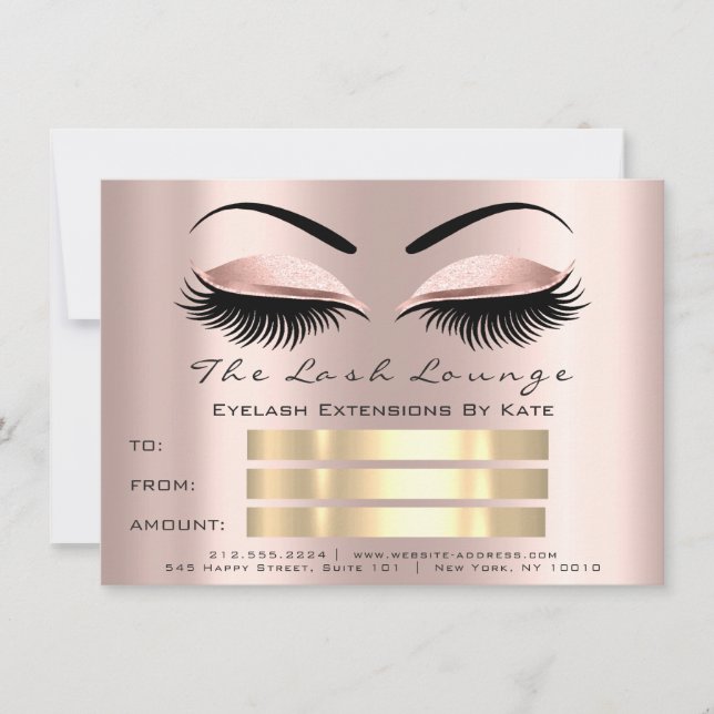 VIP Lash Ro Brow Makeup Artist Certificate Gift Inbjudningar (Framsida)