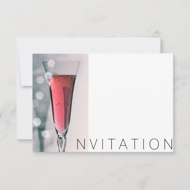 Vip-minimalism för inbjudan till Vin Cocktail-part (Framsida)