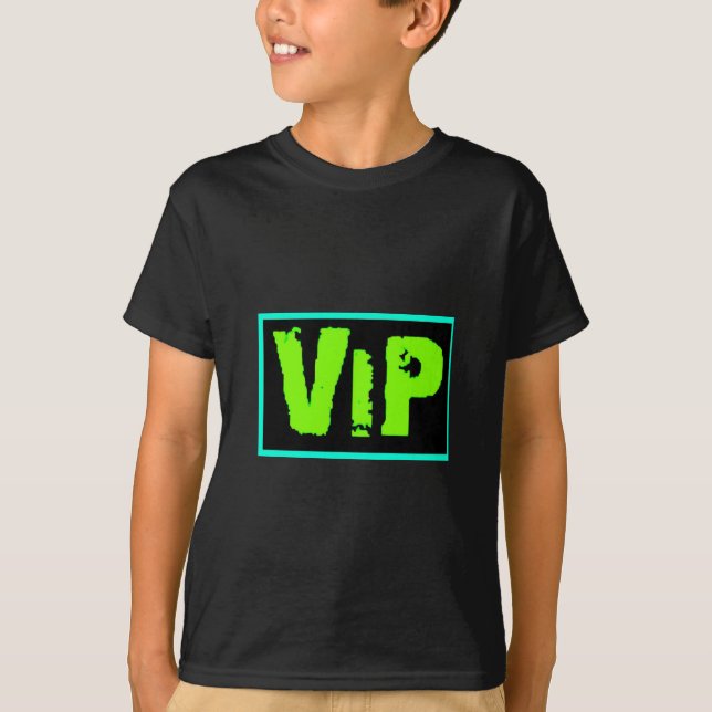 Vip neon grönt musikdans party roligt klubbs exclu t shirt (Framsida)