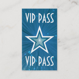 VIP PASS-affärskortet Blue Star vit bak Visitkort