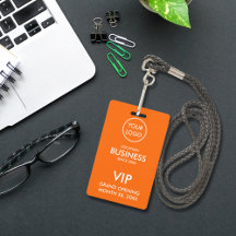 VIP-pass för enkel Modern Add Logotyp Orange