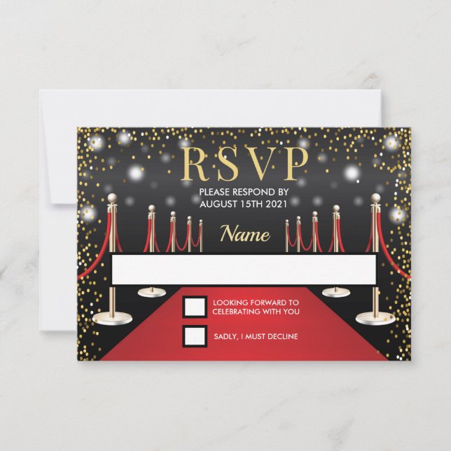 VIP Pass Hollywood Red Carpet Birthday OSA kort (Framsida)