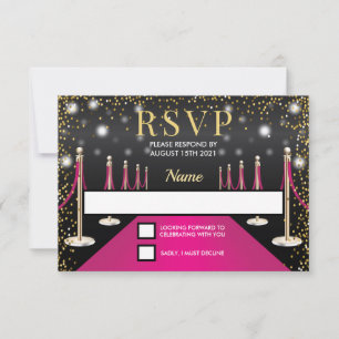 VIP Pass Hollywood Rosa Red Carpet Birthday OSA Kort