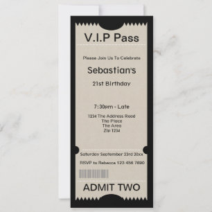 VIP Pass Party-inträde Biljett Inbjudningar