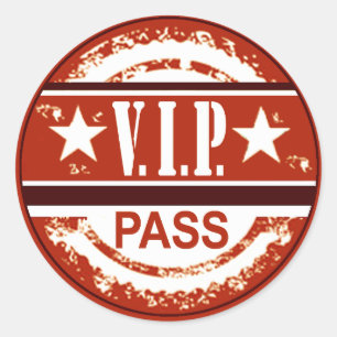 VIP Pass Party-märke (rostfritt stål) Runt Klistermärke