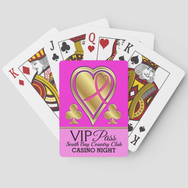 VIP PASSERAR - kasinot - det rosa bandet som leker Casinokort (Baksidan)