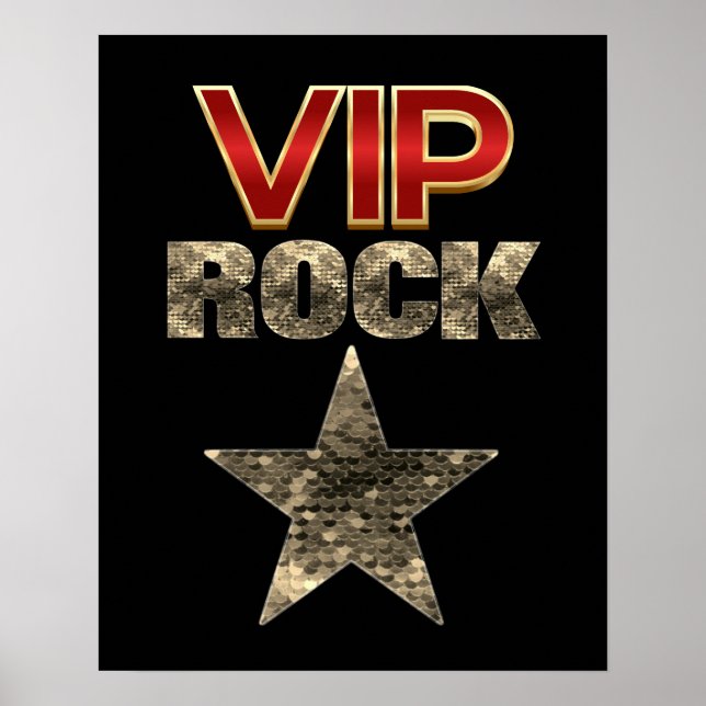 VIP Rockstjärna Red Black och Guld Poster (Framsidan)