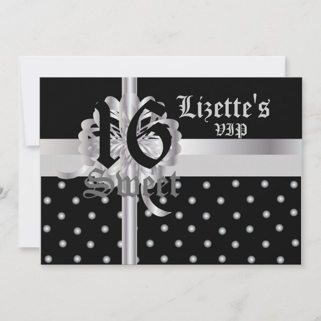 VIP Sweet sixteen Gift-inbjudan!-Cust. Spara Datumet (Framsida)