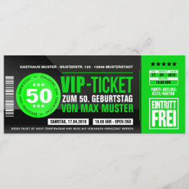 VIP-TICKET Einladungskarten (grün) Inbjudningar