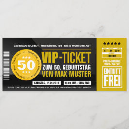 VIP-TICKET Einladungskarten (ocker-orange) Inbjudningar