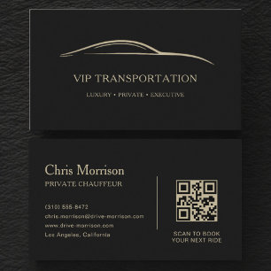 VIP-transport QR-kod Svart & Guld Visitkort