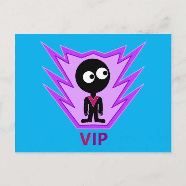 VIP Visitor Alien Inbjudan Vykort (Framsida)