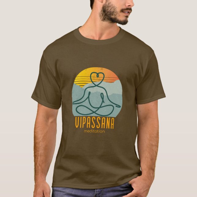 Vipassana Meditation Loving Kindness Metta Anicca T Shirt (Framsida)