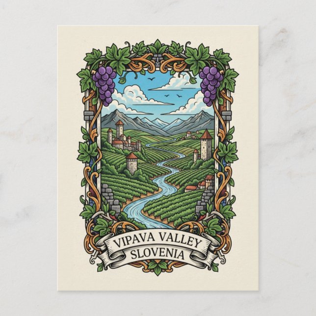 Vipava-dalen, Slovenien Vykort (Framsida)