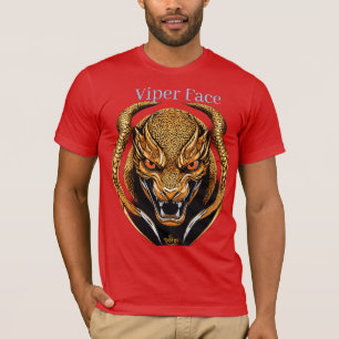Viper Face Logo – Frontal vektor på svart bakgrund T Shirt