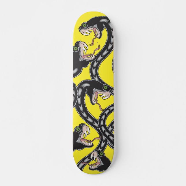 Viper Pit - Gult Old School Skateboard Bräda 21,6 Cm (Framsida)