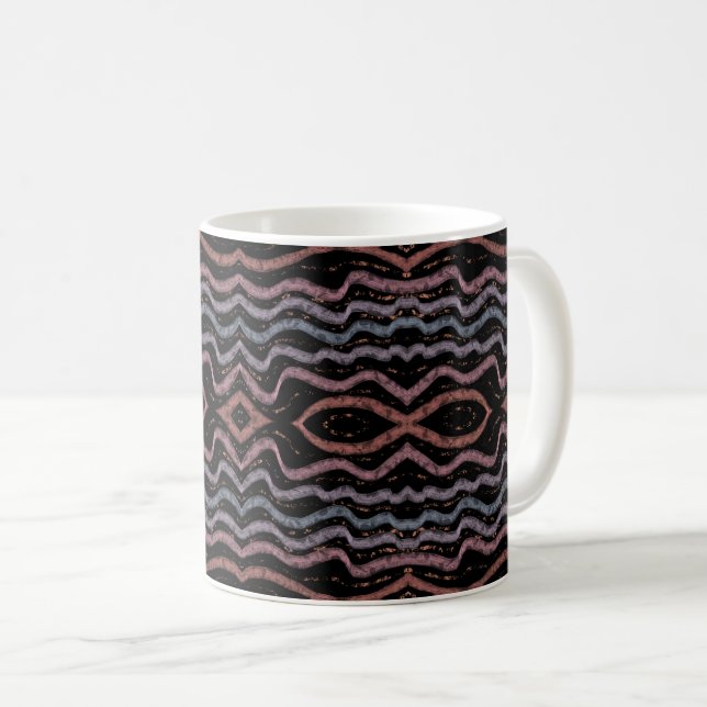 Viper Snake Skin Drawing Pattern Soft Pastel Color Kaffemugg (Framsida höger)