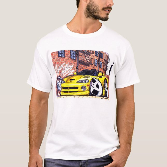 ViperAlley beklär den gula roadsteren/endast T-shirt (Framsida)