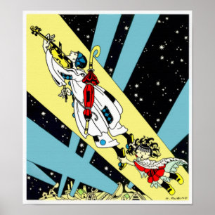 Viperetta Flies till Måne Poster
