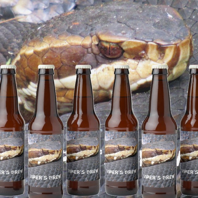 Vipers Brew - Cottonmouth Snake Beer-etikett Ölflaska Etikett (Skapare uppladdad)
