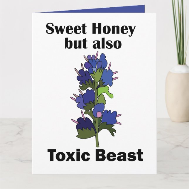 Vipers Bugloss Söt Honung Giftig Beast Rolig Kort (Framsida)