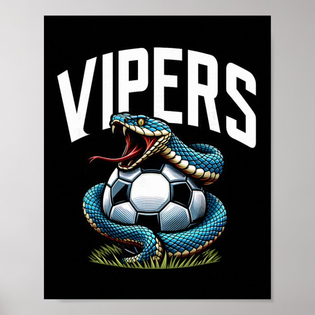 Vipers fotbollsmaskot för ungdomslag spelare och F Poster (Framsidan)