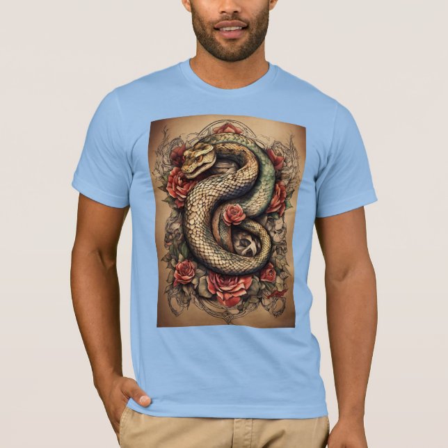 Vipers Vogue: Embrace Serpentine Stil" T Shirt (Framsida)