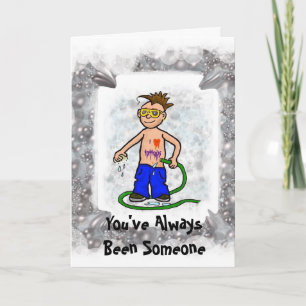 Vippa som tvättar av tatueringfödelsedagkort kort