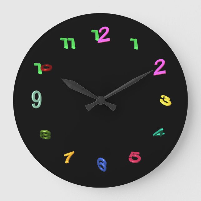Vippat på färgrikt numrerar stor klocka (Framsida)