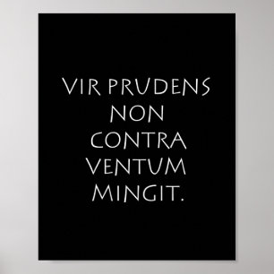 Vir Försiktigt non contra ventum mingit Poster