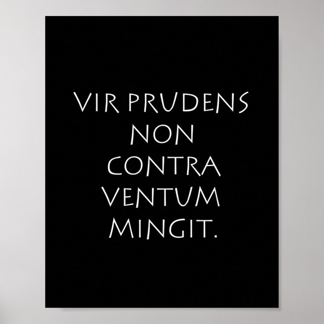 Vir Försiktigt non contra ventum mingit Poster (Framsidan)