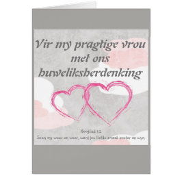 Vir min pragtigevrou mötte ons som hälsningskort