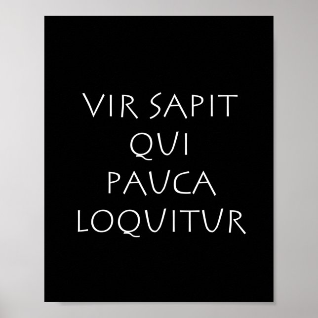 Vir sapit qui pauca loquitur poster (Framsidan)