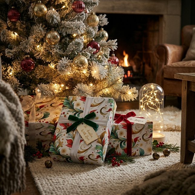 Virad julblomma presentpapper (Skapare uppladdad)