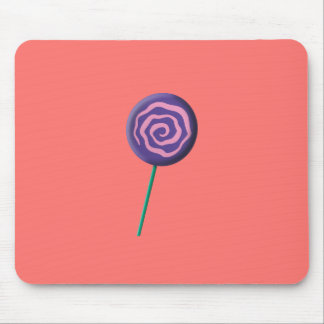 Virad lila lollipop med rosa musmatta