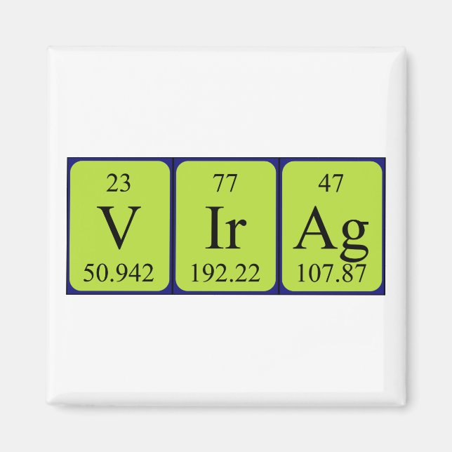 Virág periodiskt bord namn magnet (Framsidan)