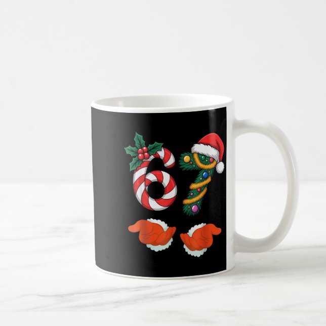 Viral 67 Candy Canes Christmas Tree With Hand Holi Kaffemugg (Höger)