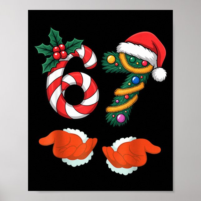 Viral 67 Candy Canes Christmas Tree With Hand Holi Poster (Framsidan)