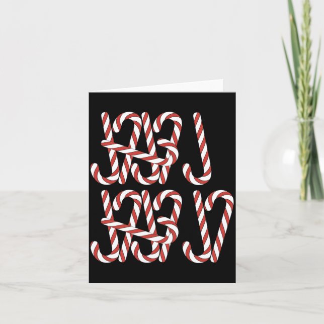 Viral 67 Candy Canes Tally Marks Xmas Holiday Teac Kort (Framsida)