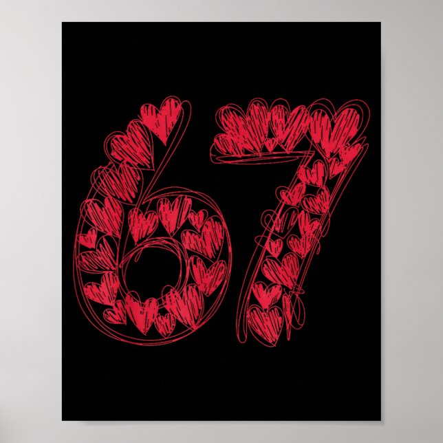Viral 67 Hand-drawn Hearts Valentine's Day Cute Te Poster (Framsidan)
