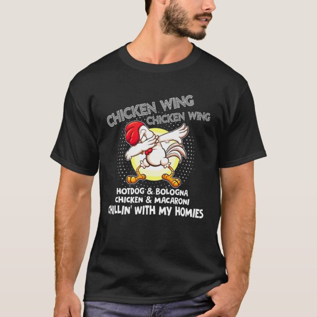 Viral Chicken Vinge Chicken Vinge Hett Hund Bologn T Shirt (Framsida)