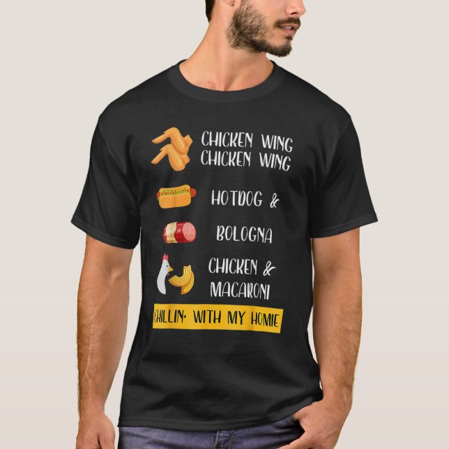 Viral Chicken Vinge Chicken Vinge Hett Hund Bologn T Shirt (Framsida)