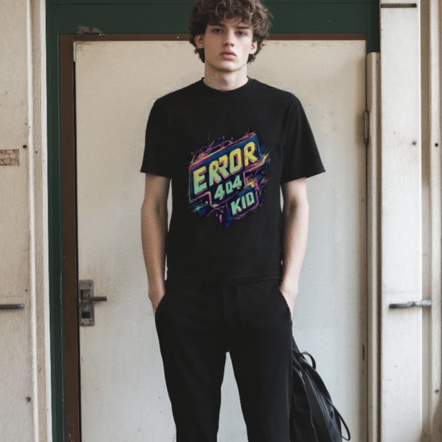 Viral Neon Glitch 404 Tee (Skapare uppladdad)