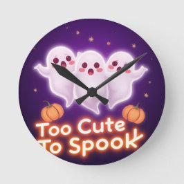 Viral Spooky Cute Ghosts 👻 Halloween Design Rund Klocka