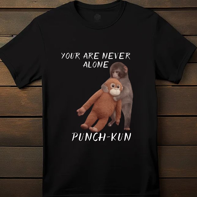 Viralt knuffaffedjur med Punch Monkey som kramar,  T Shirt (Skapare uppladdad)