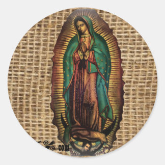 VIRGEN DE GUADALUPE ANPASSADE PRODUKTER FRÅN FÄRG RUNT KLISTERMÄRKE