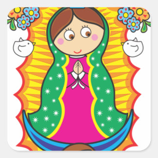 VIRGEN DE GUADALUPE CARICATURA 01 ANPASSADE PRO FYRKANTIGT KLISTERMÄRKE