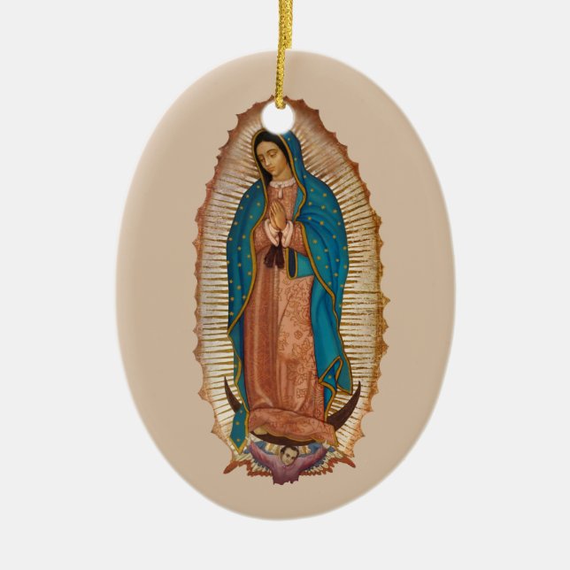 Virgen de Guadalupe Julgransprydnad Keramik (Framsidan)