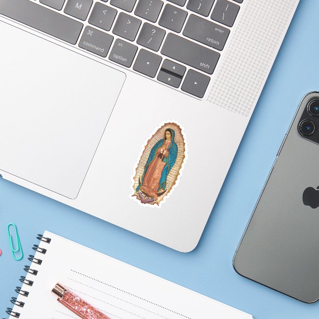 Virgen de Guadalupe Klistermärken (Laptop med iPhone)